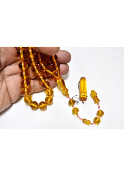 Ateş Kehribar Tesbih 12*12 mm (KHR-11043)