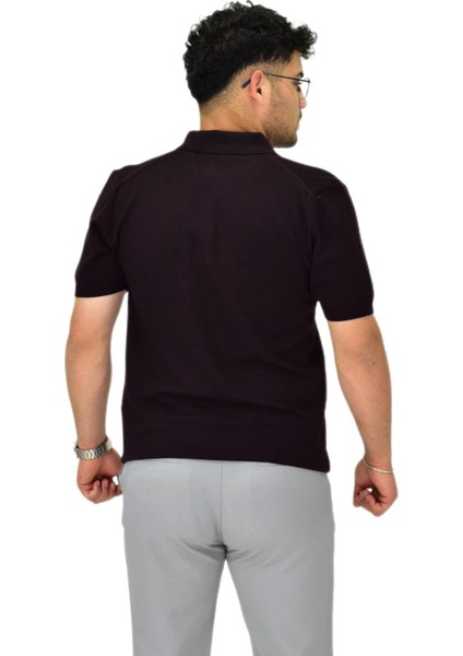 Erkek Polo Yaka Fermuarlı Triko Tişört T356 BGL-ST04594
