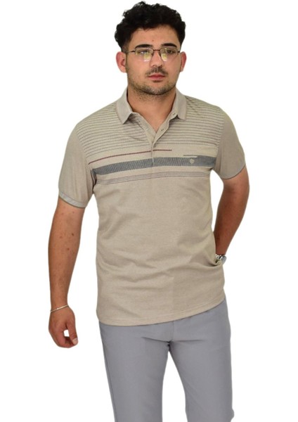 Erkek Polo Yaka Pano Çizgili Tişört T273 BGL-ST04592