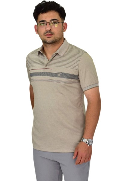 Erkek Polo Yaka Pano Çizgili Tişört T273 BGL-ST04592
