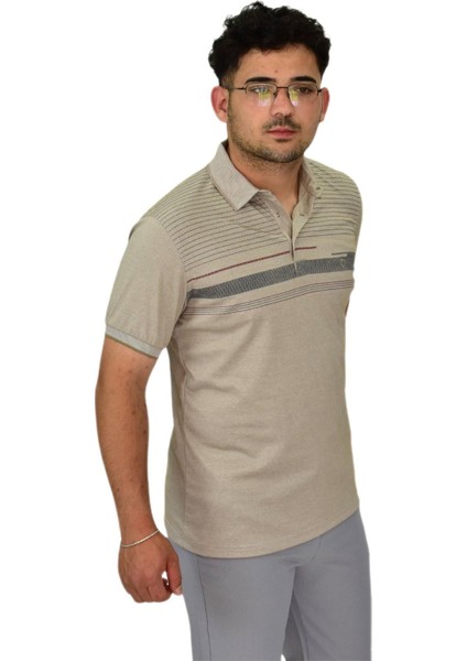 Erkek Polo Yaka Pano Çizgili Tişört T273 BGL-ST04592