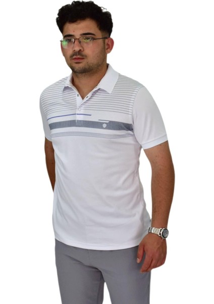 Erkek Polo Yaka Pano Çizgili Tişört T273 BGL-ST04592