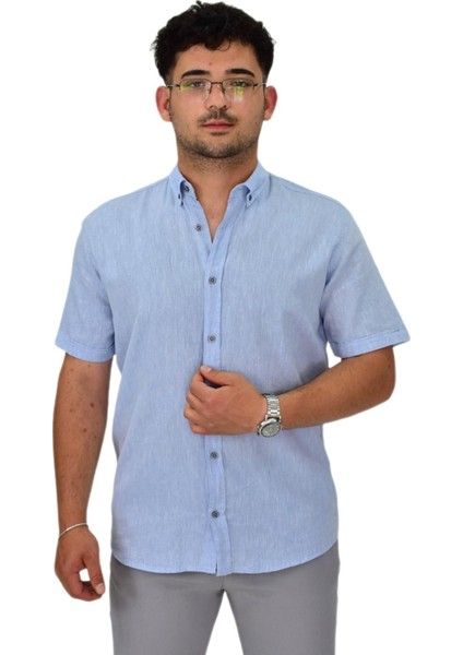 Erkek Pamuklu Yazlık Kısa Kol Gömlek 9664 BGL-ST04595