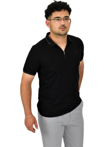 Erkek Polo Yaka Fermuarlı Tişört T237 BGL-ST04593