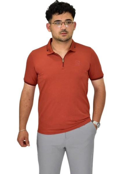 Erkek Polo Yaka Fermuarlı Tişört T237 BGL-ST04593