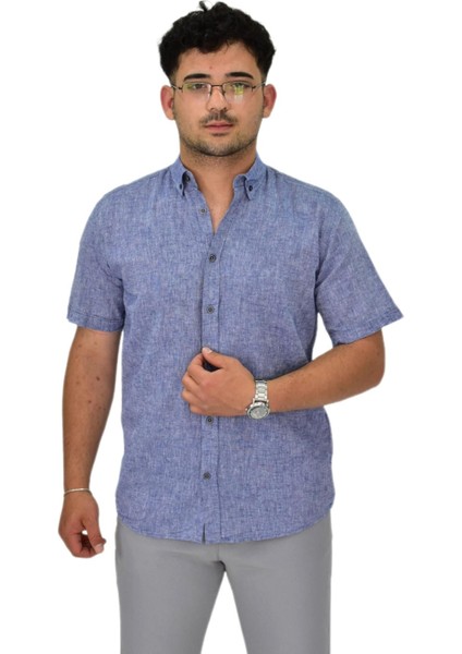 Erkek Pamuklu Yazlık Kısa Kol Gömlek 9664 BGL-ST04595