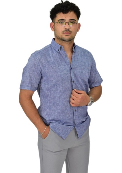 Erkek Pamuklu Yazlık Kısa Kol Gömlek 9664 BGL-ST04595 modelleri