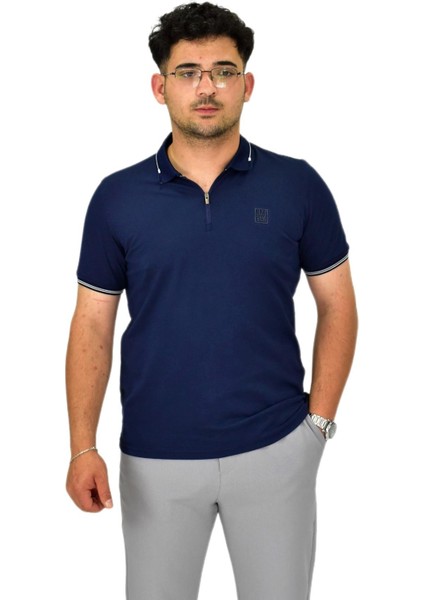 Erkek Polo Yaka Fermuarlı Tişört T237 BGL-ST04593