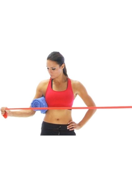 Kırmızı Egzersiz Pilates Bandı Direnç Lastiği 1,5 Metre