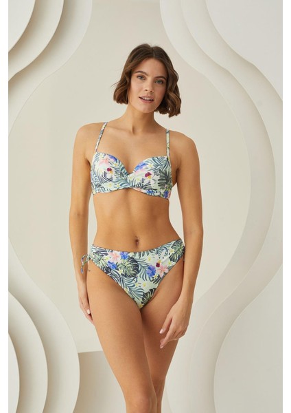 Çiçek Desenli Kaplı Bikini Takımı