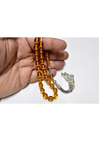 Ateş Kehribar Tesbih 9*10 mm (KHR-11041)