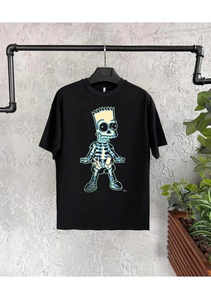 Bisiklet Yaka Kısa Kol Çocuk Baskılı T-Shirt - Siyah