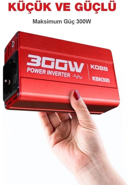 Kobb KBN300 12V/220V 300WATT Modifiye Dönüştürücü Invertör