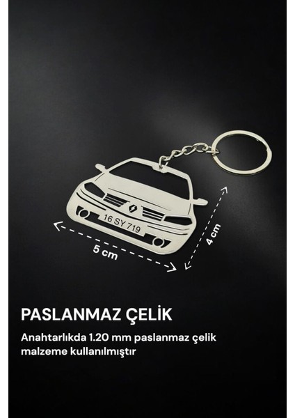 Megan 2 Aracınıza Özel Paslanmaz Çelik Anahtarlık fiyatları
