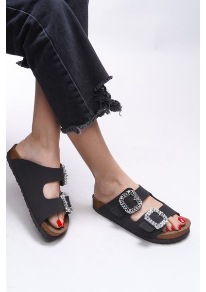 Mahcerys Kadın Taşlı Çift Tokalı Terlik 0012555 fiyatları