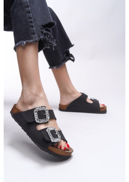 Mahcerys Kadın Taşlı Çift Tokalı Terlik 0012555 fırsatları