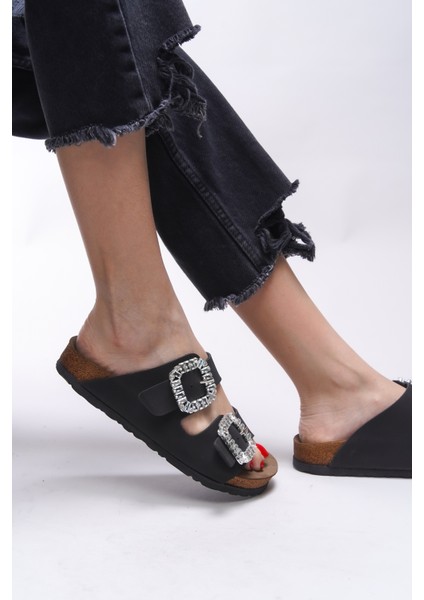 Mahcerys Kadın Taşlı Çift Tokalı Terlik 0012555 indirimleri