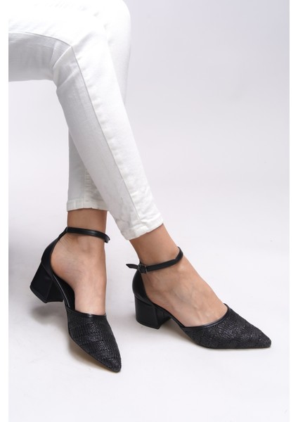 Mirrithe Kadın Sivri Burun Hasır Topuklu Ayakkabı 0012416 fiyatları