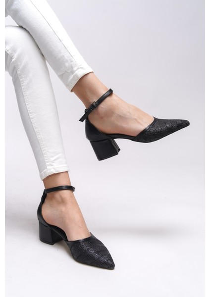 Mirrithe Kadın Sivri Burun Hasır Topuklu Ayakkabı 0012416 modelleri