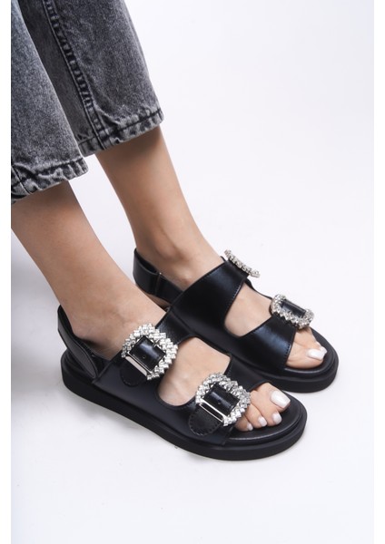 Magmythe Kadın Çift Tokalı Sandalet 0012347