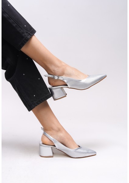 Maudthyl Kadın Arkası Açık Sivri Burun Kalın Topuklu Ayakkabı 0012443 indirimleri