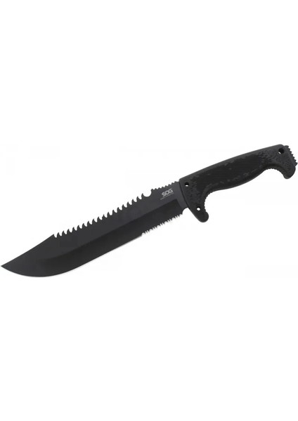 F03T Kamp Tırtıklı Testereli Outdoor Pala / Bıçak 39 cm - Kauçuk Saplı