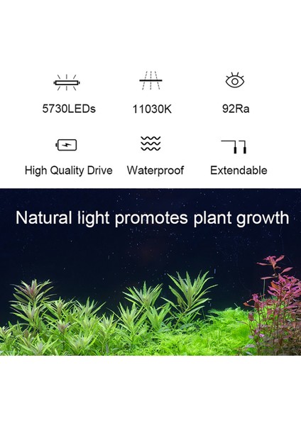 15 W LED Akvaryum Aydınlatma Uzatılabilir Su Geçirmez Sucul Bitki Işık Balık Tankı Için (Yurt Dışından)
