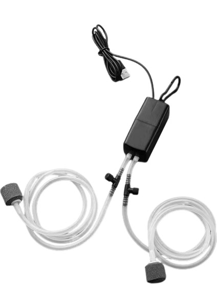 USB Balık Tankı Oksijen Pompası Taşınabilir Sessiz Çift Çıkışlı Mini Balıkçılık Oksijen Hava Pompası Ev Akvaryum Için Siyah (Yurt Dışından)