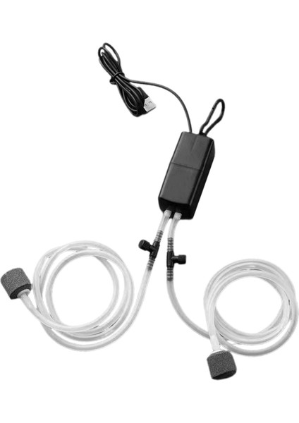 USB Balık Tankı Oksijen Pompası Taşınabilir Sessiz Çift Çıkışlı Mini Balıkçılık Oksijen Hava Pompası Ev Akvaryum Için Siyah (Yurt Dışından)