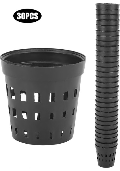 30 Adet Siyah Plastik Akvaryum Su Bitkileri Dikim Sepeti Balık Tankı Çim Yetiştirmek Sepetleri (Yurt Dışından)