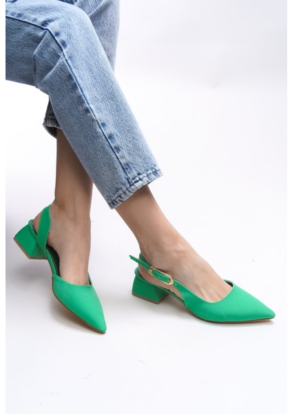 Kadın Topuklu Ayakkabı Modern Kısa Topuk Yeşil Renk ile Şıklığı Yakalayın fiyatları