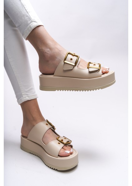 Kadın Çift Tokalı Terlik Düz Taban Konforlu Kullanım İçin Şık Tasarım 001278 modelleri