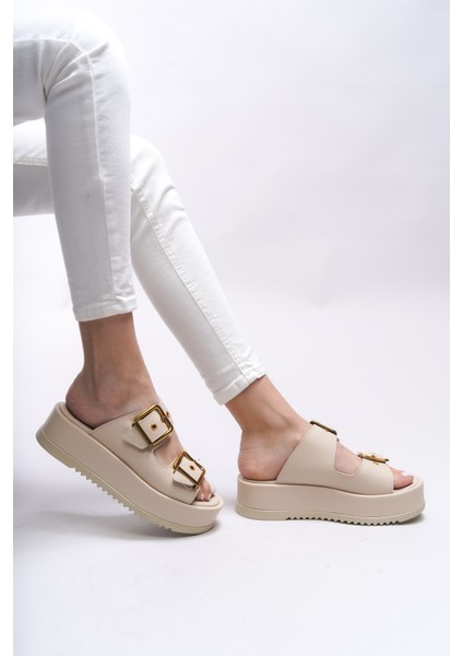 Kadın Çift Tokalı Terlik Düz Taban Konforlu Kullanım İçin Şık Tasarım 001278 indirimleri