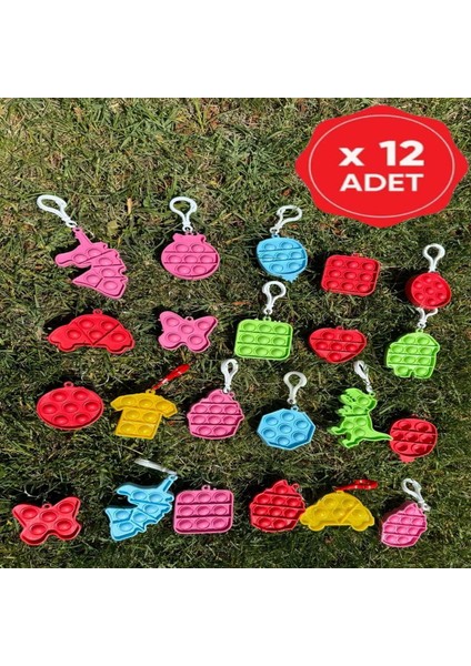 12 Adet Oyuncak Popit Anahtarlık Doğum Günü Hediyesi Karne Hediyesi