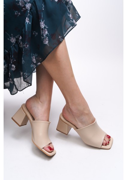 Iselluth Kadın Blok Topuklu Terlik 0012040 fiyatları