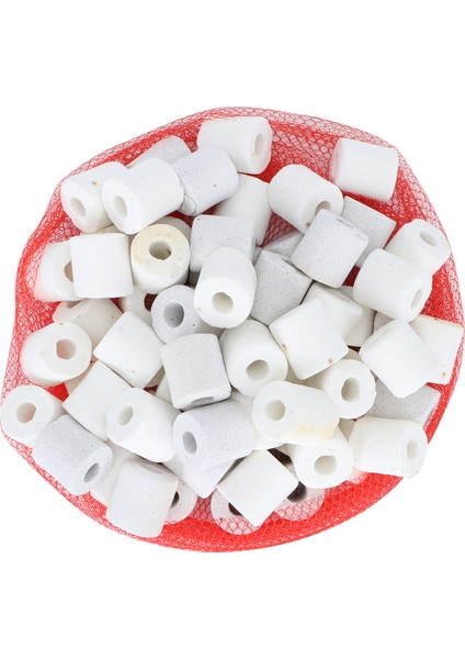 Akvaryum Balık Tankı Filtre Ortamı Seramik Halkalar Aktif Karbon Topları Beyaz Seramik Halka 500G (Yurt Dışından)