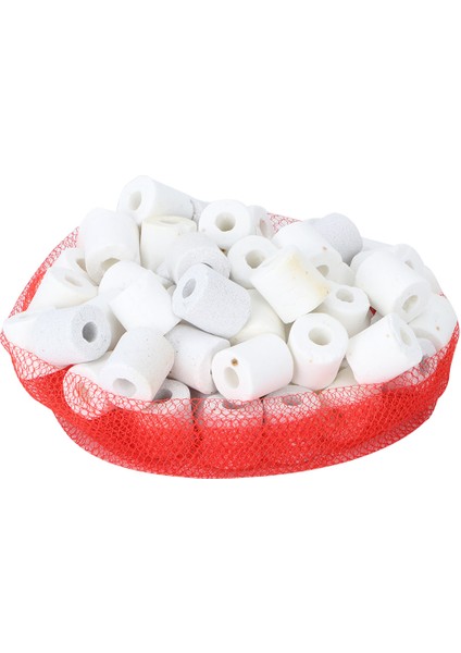 Akvaryum Balık Tankı Filtre Ortamı Seramik Halkalar Aktif Karbon Topları Beyaz Seramik Halka 500G (Yurt Dışından)