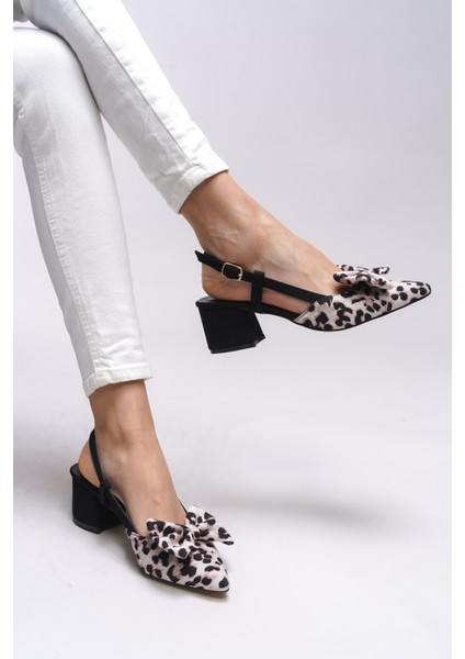 Bynlica Kadın Fiyonk Detaylı Arkası Açık Sivri Burun Kalın Topuklu Ayakkabı 0012426 modelleri