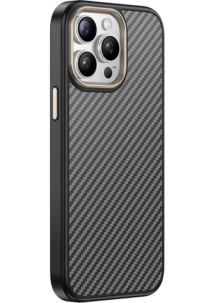 Apple iPhone 14 Pro Kılıf M-Safe Şarj Özellikli Karbon Fiber Görünümlü Antina Kapak