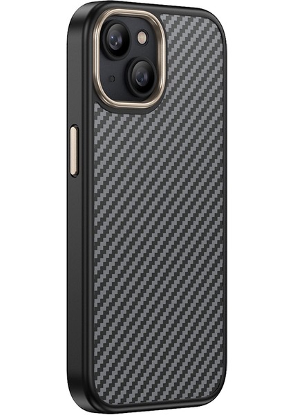 Apple iPhone 13 Kılıf M-Safe Şarj Özellikli Karbon Fiber Görünümlü Antina Kapak