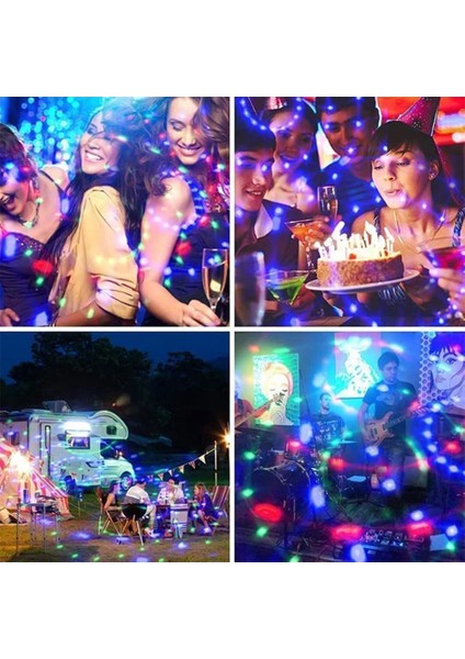Renkli Dönen Top Işık Dj Kristal Rgb Parti Işığı Disko Topu LED Rgb Strobe Parti Lambası Ampul Soketli Dönen Top Işık Ampulü (Yurt Dışından)