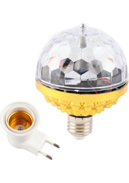 Renkli Dönen Top Işık Dj Kristal Rgb Parti Işığı Disko Topu LED Rgb Strobe Parti Lambası Ampul Soketli Dönen Top Işık Ampulü (Yurt Dışından)