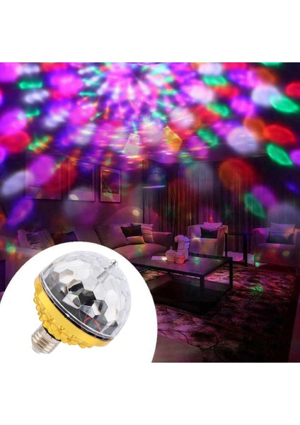 Renkli Dönen Top Işık Dj Kristal Rgb Parti Işığı Disko Topu LED Rgb Strobe Parti Lambası Ampul Soketli Dönen Top Işık Ampulü (Yurt Dışından)