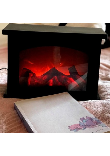 LED Simüle Alev Işık Gece Lambası Vintage Stil Ambiyans Dekoratif Şömine Işıkları (Yurt Dışından)