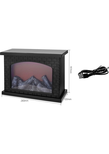LED Simüle Alev Işık Gece Lambası Vintage Stil Ambiyans Dekoratif Şömine Işıkları (Yurt Dışından)