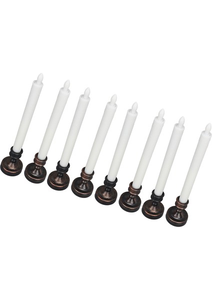 8 Adet LED Konik Mum Alevsiz Pencere Mum Uzaktan Kumanda Sıcak Titreyen Sarı Işık Zamanlayıcı Tabanlı Elektrikli Mum (Yurt Dışından)
