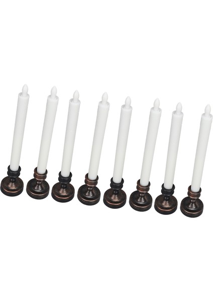 8 Adet LED Konik Mum Alevsiz Pencere Mum Uzaktan Kumanda Sıcak Titreyen Sarı Işık Zamanlayıcı Tabanlı Elektrikli Mum (Yurt Dışından)
