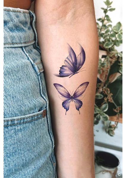 Neon Renkli Kelebek Dövmesi Kelebek Tattoo