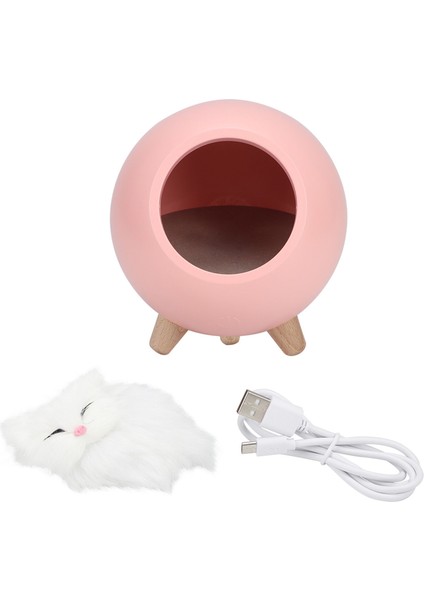 Sevimli Kedi Gece Lambası Küçük Evcil Hayvan Evi LED Gece Lambası Yatak Odası Aydınlatma Atmosfer Lambasıpembe (Yurt Dışından)