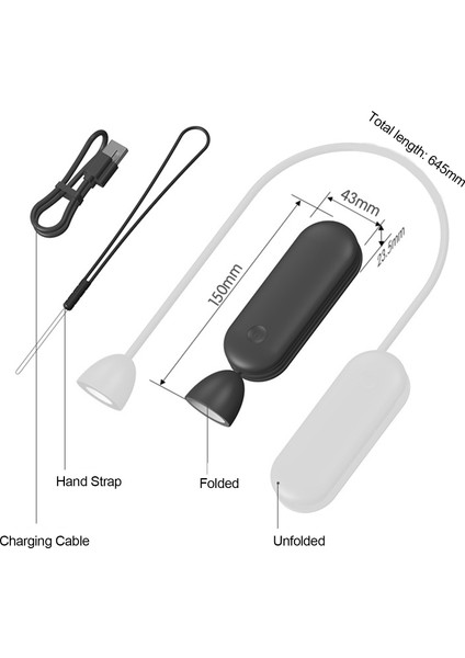 Katlanır Boyun Lambası LED Okuma Işığı Okuma El Feneri Onarım Çalışma Işığı Sarı/soğuk Beyaz/sıcak Beyaz 3 Seviye Parlaklık Ayarı 1800MAH Pil (Yurt Dışından)
